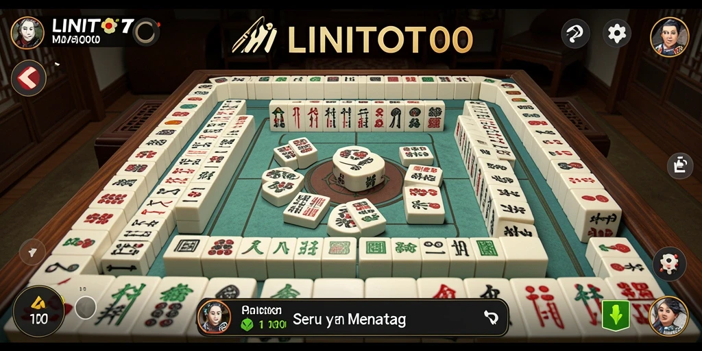 Tampilan gameplay seru LINITOTO dengan pemilihan ubin Mahjong yang menarik.
