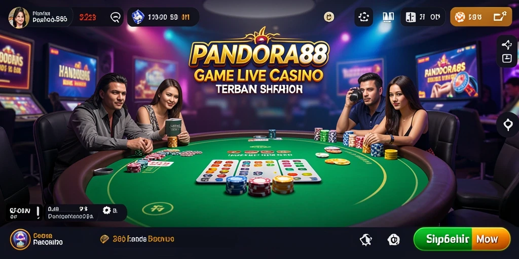 Tampilan gameplay PANDORA88 dengan dealer live yang interaktif dan menarik.