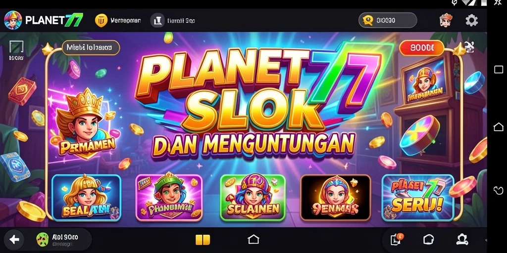 Tampilan gameplay <strong>PLANET77</strong> yang mendebarkan dan penuh warna.