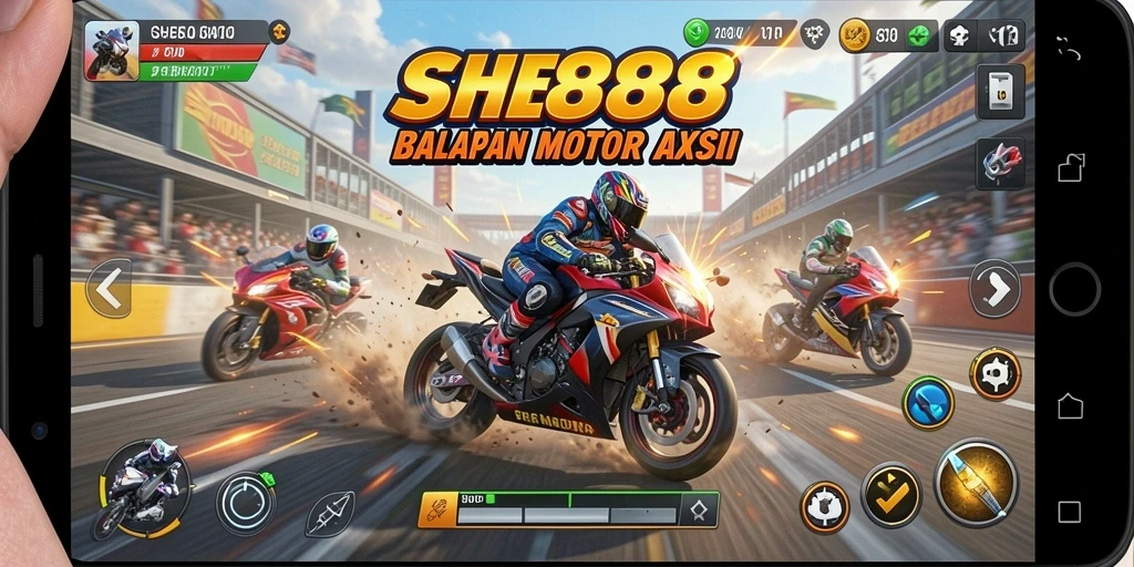 Gameplay seru dan balapan motor penuh aksi di SHE888.