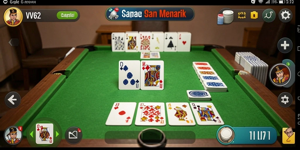 Tampilan gameplay Gaple yang seru dan interaktif di VV62.